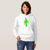 Grüner Bambusstalk mit tropischen Blätter Hoodie (Vorne ganz)