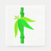 Grüner Bambusstalk mit tropischen Blätter Serviette (Vorderseite)