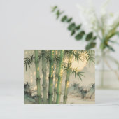 Grüner Bambuswald Chinesische Tinte Postkarte (Stehend Vorderseite)
