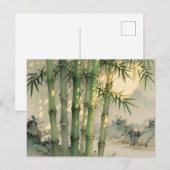 Grüner Bambuswald Chinesische Tinte Postkarte (Vorne/Hinten)