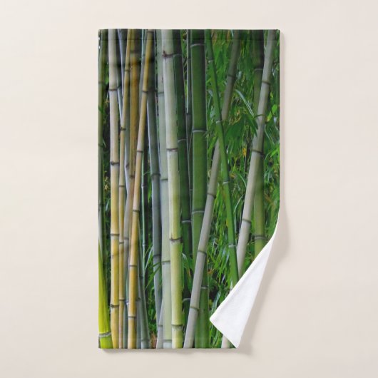 Grüner Bambuswaldbotanisches erdiges des Badhandtuch Set (Handtuch)