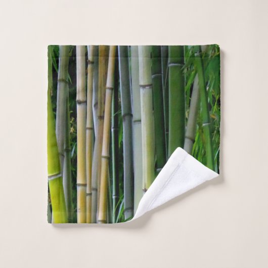 Grüner Bambuswaldbotanisches erdiges des Badhandtuch Set (Waschlappen)