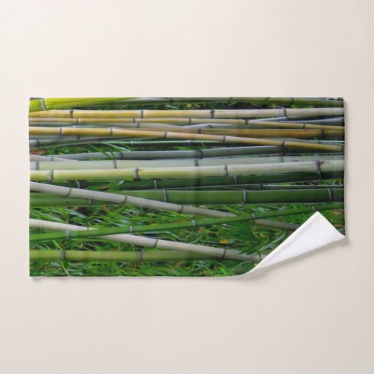Grüner Bambuswaldbotanisches erdiges des Badhandtuch Set (Handtuch)