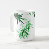Grüner Bambuszweig Kaffeetasse (Vorderseite Links)