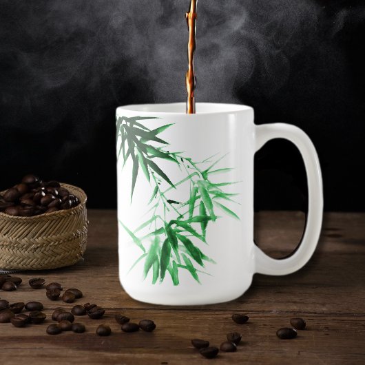Grüner Bambuszweig Kaffeetasse