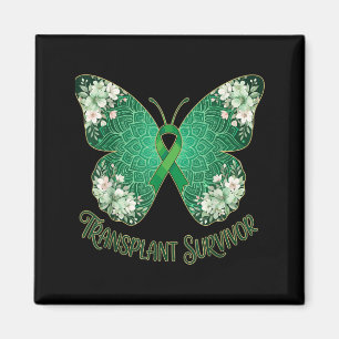 Grüner Band Schmetterling Mandala Transplantat Übe Magnet
