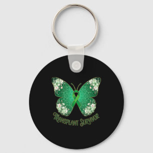 Grüner Band Schmetterling Mandala Transplantations Schlüsselanhänger