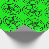 Grüner Baphomet-Pentagramm Geschenkpapier (Ecke)