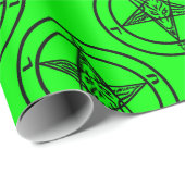 Grüner Baphomet-Pentagramm Geschenkpapier (Rolleneckpunkt)