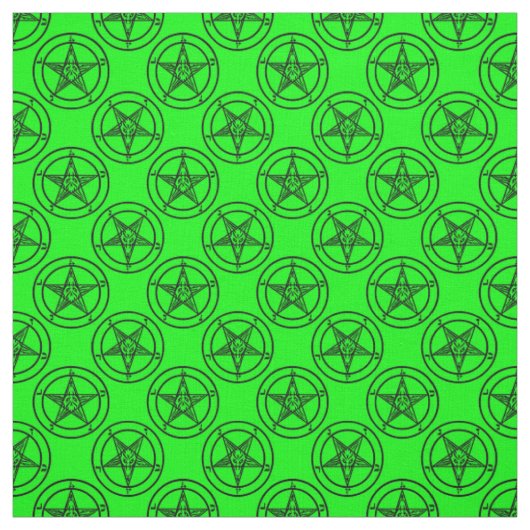 Grüner Baphomet-Pentagramm Stoff (Muster)