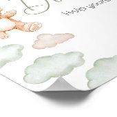 Grüner Bärenballon Bearly Wait Baby Shower Drinks Poster (Ecke)