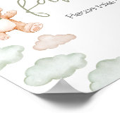 Grüner Bärenballon Bearly Wait Baby Shower Favorit Poster (Ecke)