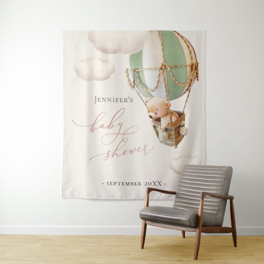 Grüner Bärenballon Wandteppich (Beispiel)