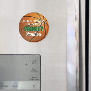 Grüner Basketball in Schulmannschaft Custom High S Magnet