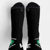 Grüner Basketballspieler-Teamname und -Nummer Socken (Oben)