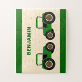 Grüner Bauernhof Traktor Kinder Name Puzzle (Vertikal)