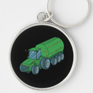 Grüner Bauernhof-Traktor Schlüsselanhänger