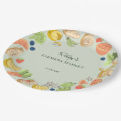 Grüner Bauernmarkt Landfrische Geburtstagsfeier Pappteller (Schrägansicht)