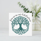 Grüner Baum Ende der Behandlung Krebs Einladung (Stehend Vorderseite)