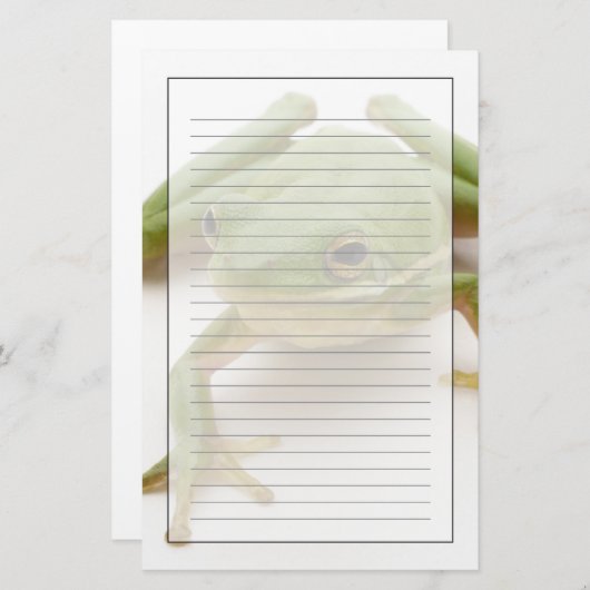 Grüner Baum-Frosch Briefpapier (Vorne/Hinten)