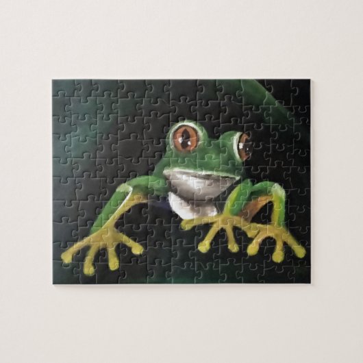 Grüner Baum-Frosch Puzzle (Horizontal)