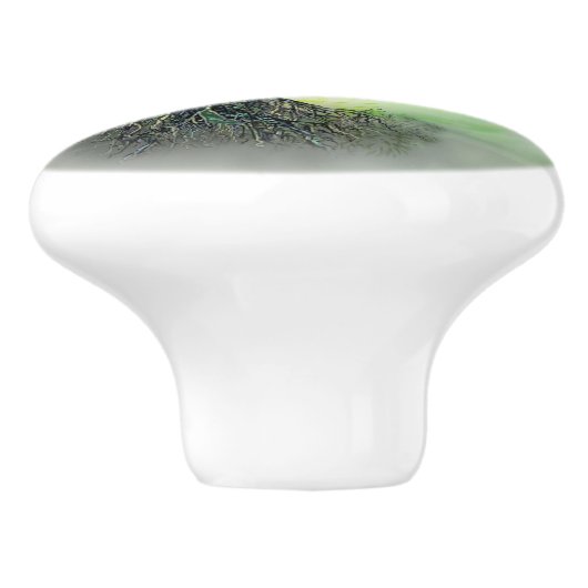 Grüner Baum Keramikknauf (Seitenansicht)
