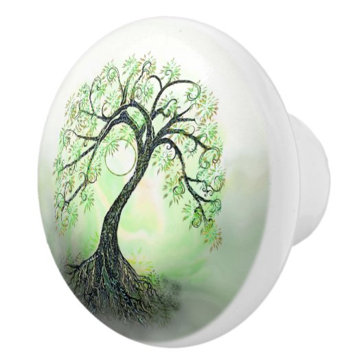 Grüner Baum Keramikknauf (Rechts)