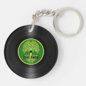 Grüner Baum Leben-der personalisierten Schlüsselanhänger (Rückseite)