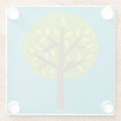 Grüner Baum mit gelben Blätter von Chariklia Zarri Glasuntersetzer (Rückseite)