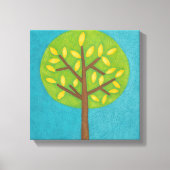 Grüner Baum mit gelben Blätter von Chariklia Zarri Leinwanddruck (Vorderseite)