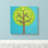 Grüner Baum mit gelben Blätter von Chariklia Zarri Leinwanddruck (Insitu (Holzboden))