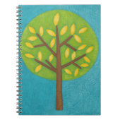 Grüner Baum mit gelben Blätter von Chariklia Zarri Notizblock (Vorderseite)