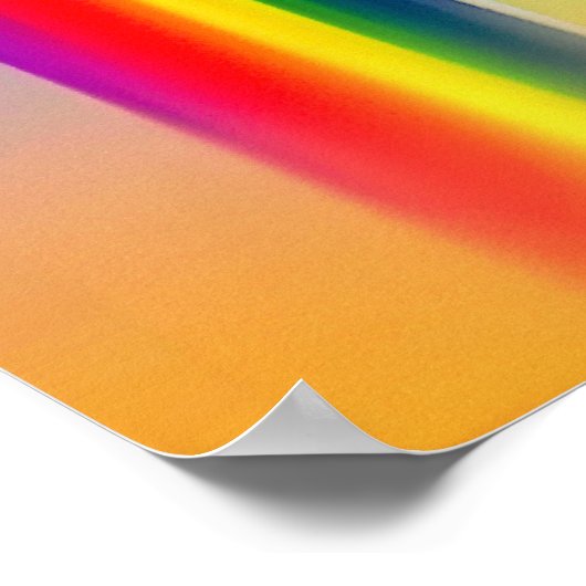 Grüner Baum unter einem Regenbogen Poster (Ecke)