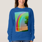 Grüner Baum unter einem Regenbogen Sweatshirt (Vorderseite)