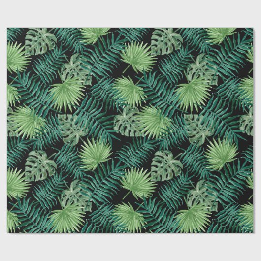 Grüner Baum verlässt Pflanzen-Muster Geschenkpapier (Flach)