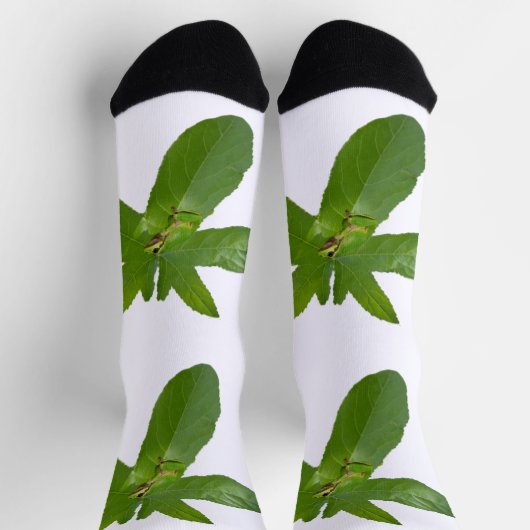 Grüner Baumfrosch auf Leaf, Crew Socken (Oben)