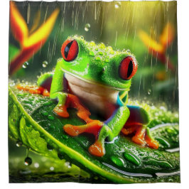 Grüner Baumfrosch Duschvorhang