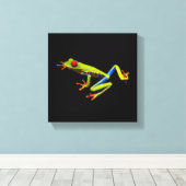 Grüner Baumfrosch Leinwanddruck (Insitu (Holzboden))