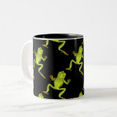 Grüner Baumfrosch Zweifarbige Tasse (Vorderseite Links)