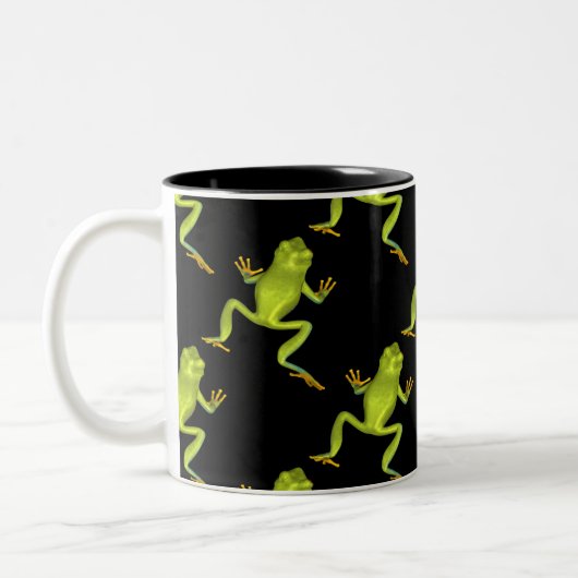 Grüner Baumfrosch Zweifarbige Tasse (Links)