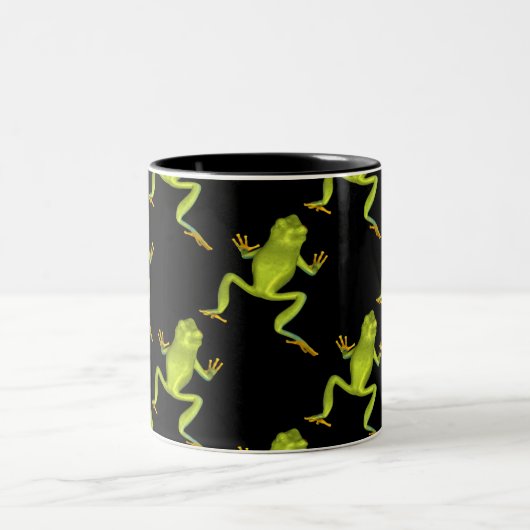 Grüner Baumfrosch Zweifarbige Tasse (Mittel)