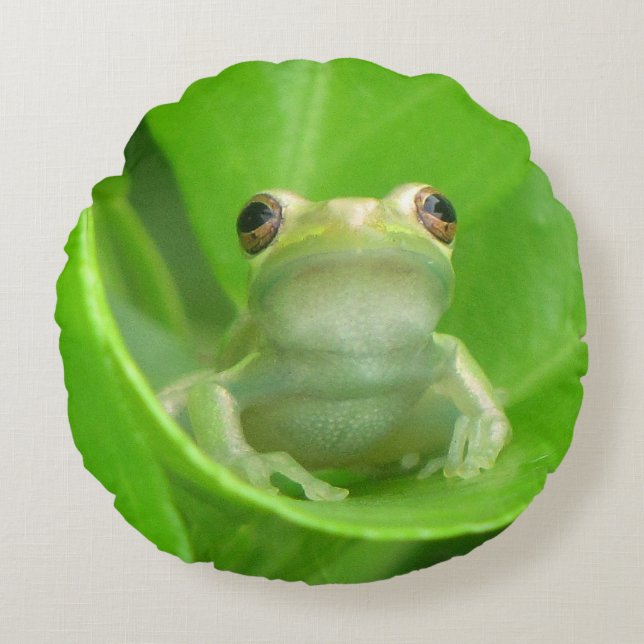 Grüner Baumkronen-Kissen Rundes Kissen (Vorderseite)