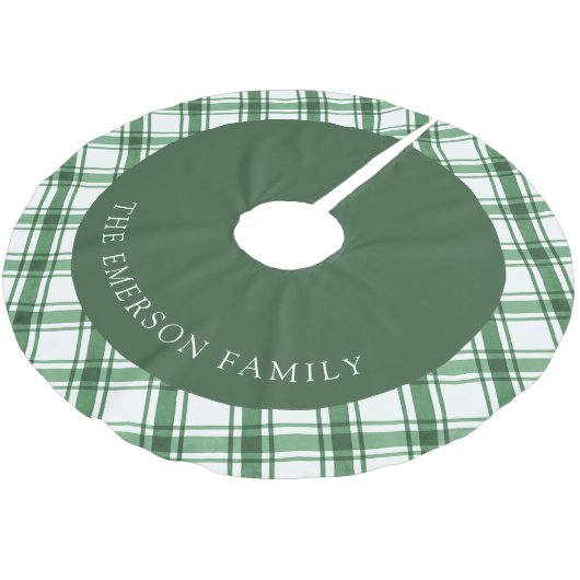 Grüner Baumrock Polyester Weihnachtsbaumdecke (Schrägansicht)