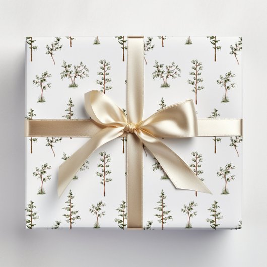 Grüner Baumwald-Forstmuster Geschenkpapier