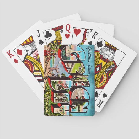 Grüner Bay WI Postkarte Spielkarten (Rückseite)