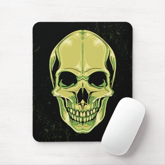 Grüner beängstigender Schädel auf Mousepad (Mit Mouse)