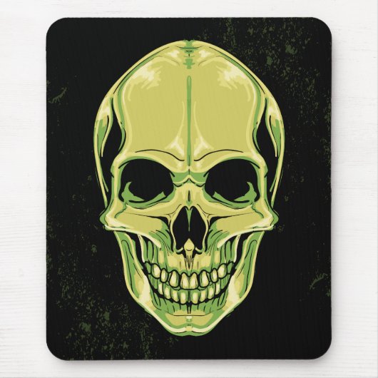 Grüner beängstigender Schädel auf Mousepad (Vorne)