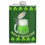 Grüner Beer St Patrick's Day Flachmann (Vorderseite)