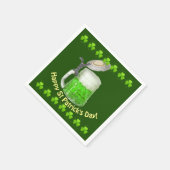 Grüner Beer St Patrick's Day Serviette (Ecke)