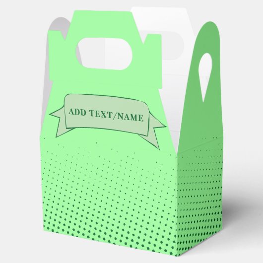 Grüner benutzerdefinierter Text Geschenkschachtel (Geöffnet)